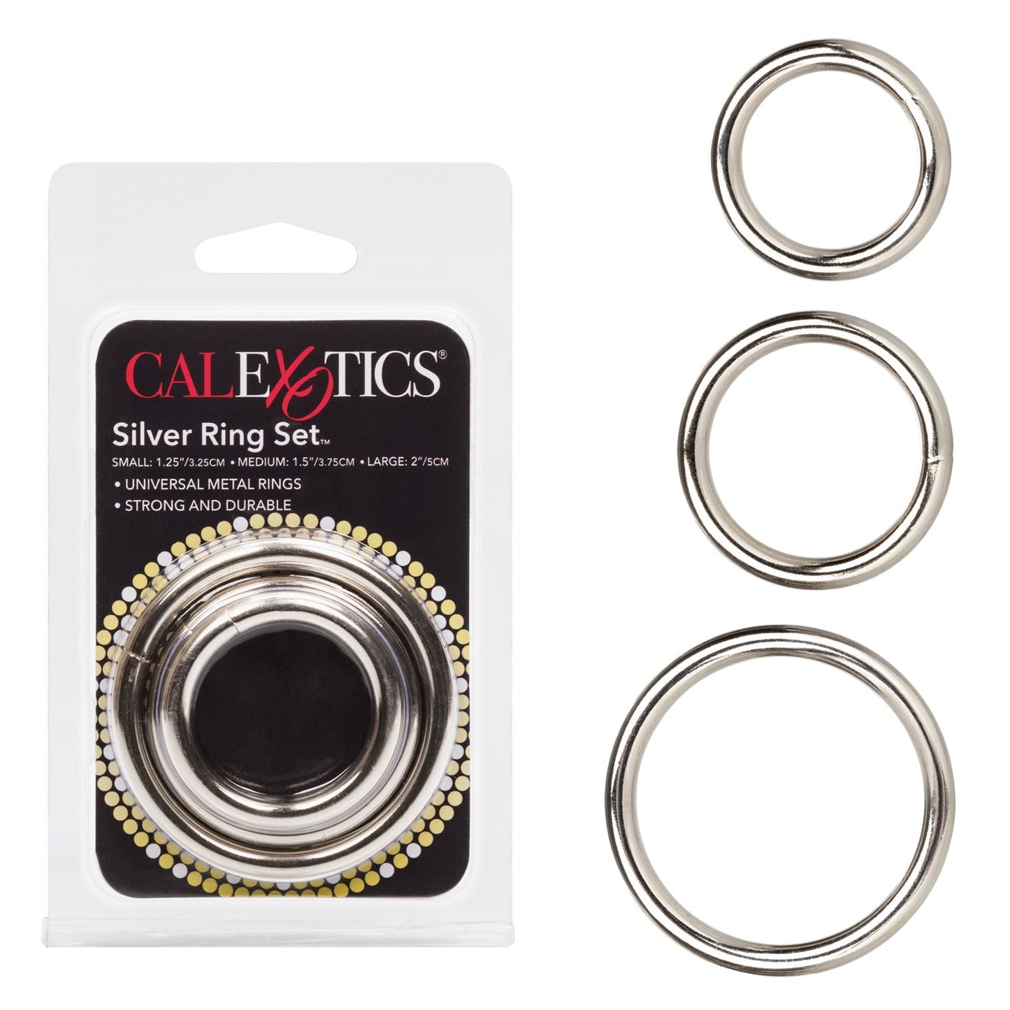 Anillo Metálico Aro Pene Potentes Erecciónes Cock Silver Set Silver Ring Set