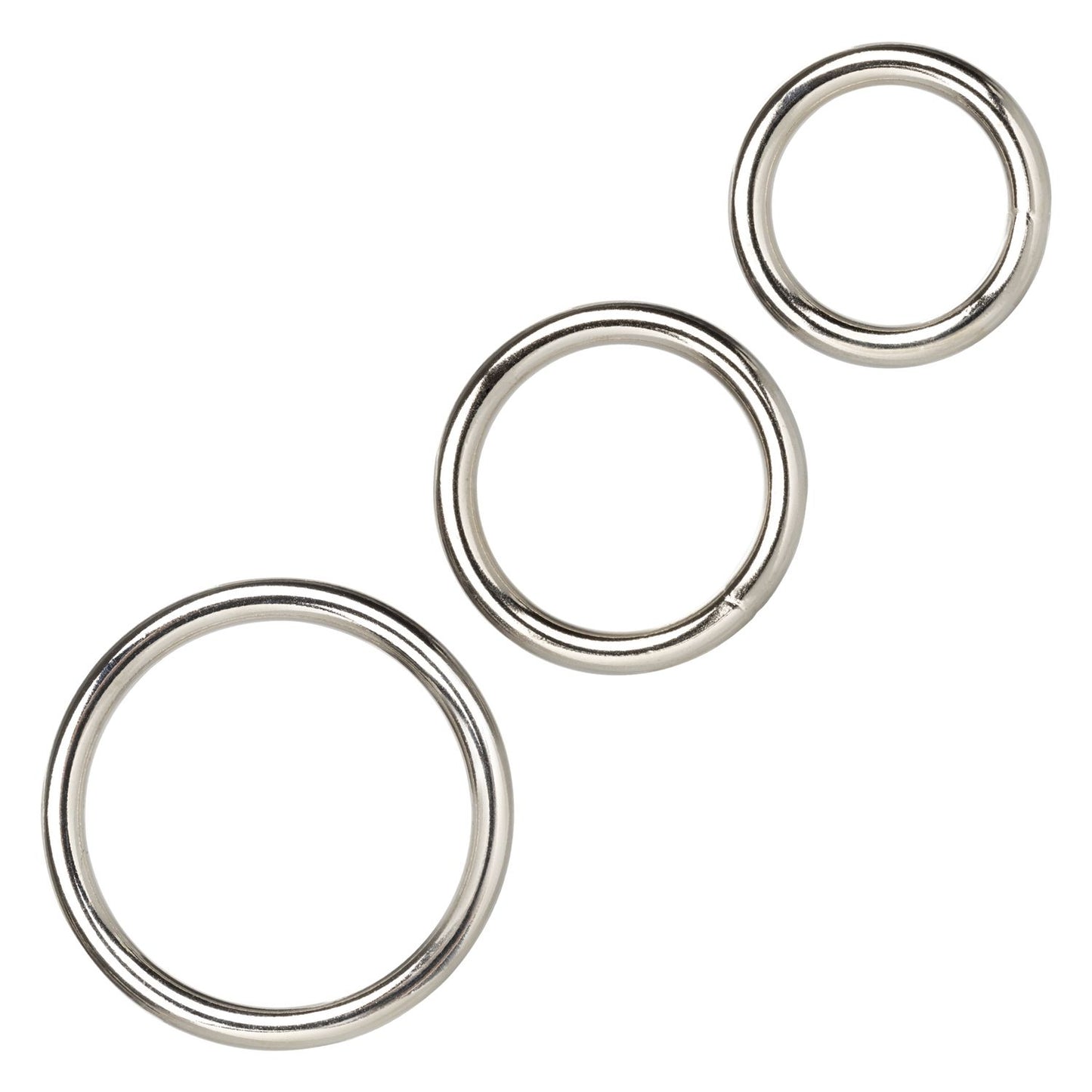 Anillo Metálico Aro Pene Potentes Erecciónes Cock Silver Set Silver Ring Set