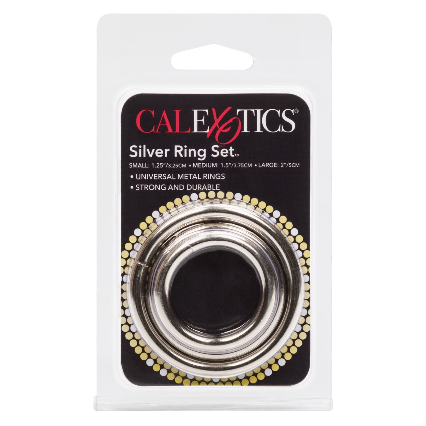 Anillo Metálico Aro Pene Potentes Erecciónes Cock Silver Set Silver Ring Set