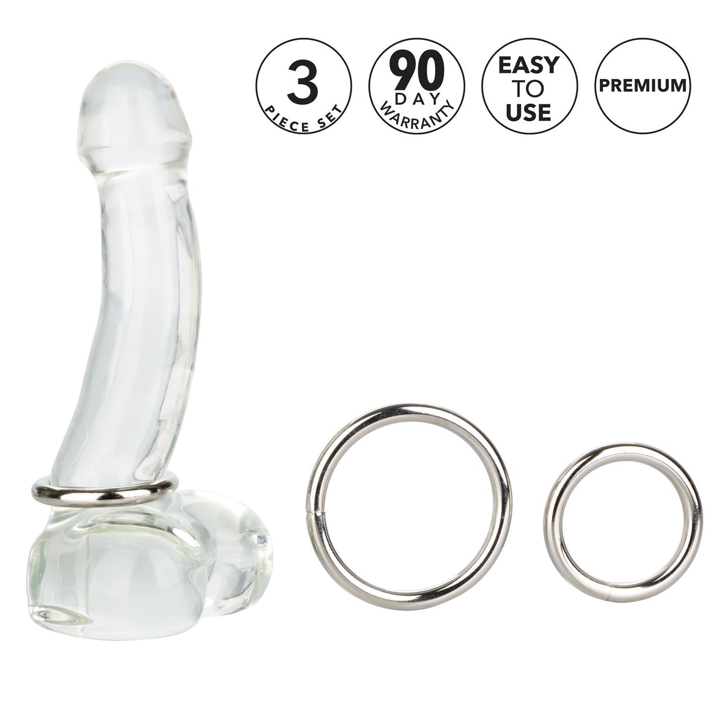 Anillo Metálico Aro Pene Potentes Erecciónes Cock Silver Set Silver Ring Set
