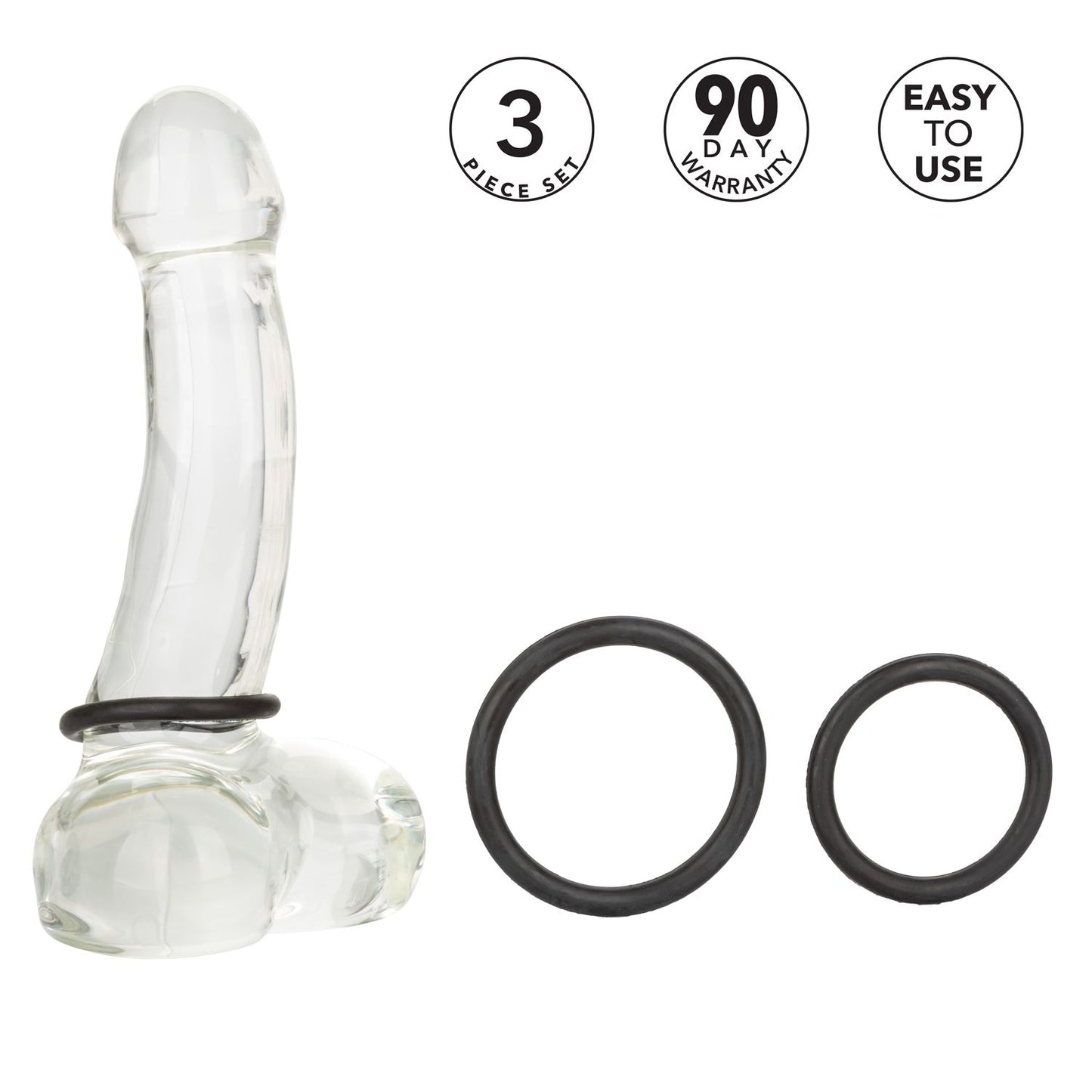 Anillo Pene Y Bolas Cock Ring Fuertes Erecciones Black Rubber Ring Set