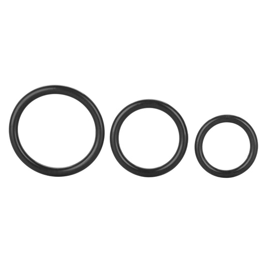 Anillo Pene Y Bolas Cock Ring Fuertes Erecciones Black Set Tri-Rings