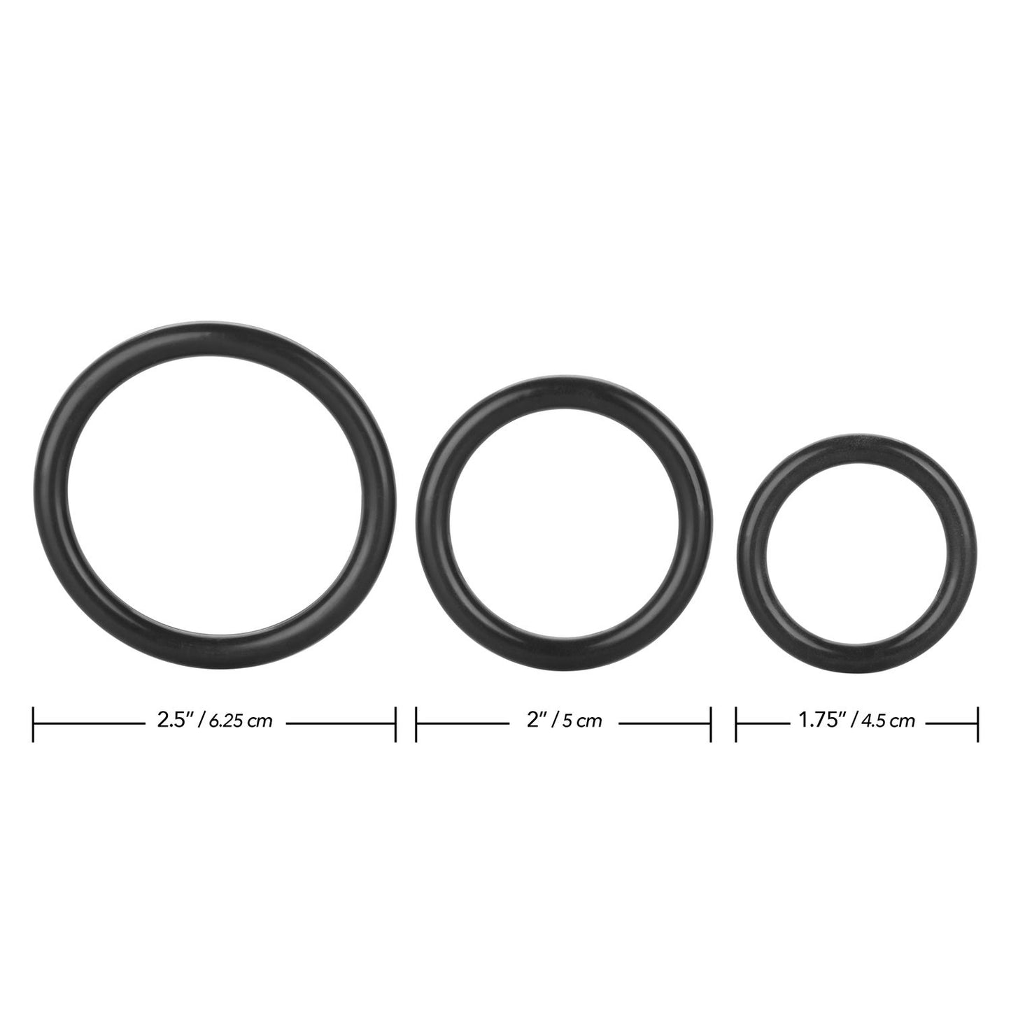 Anillo Pene Y Bolas Cock Ring Fuertes Erecciones Black Set Tri-Rings