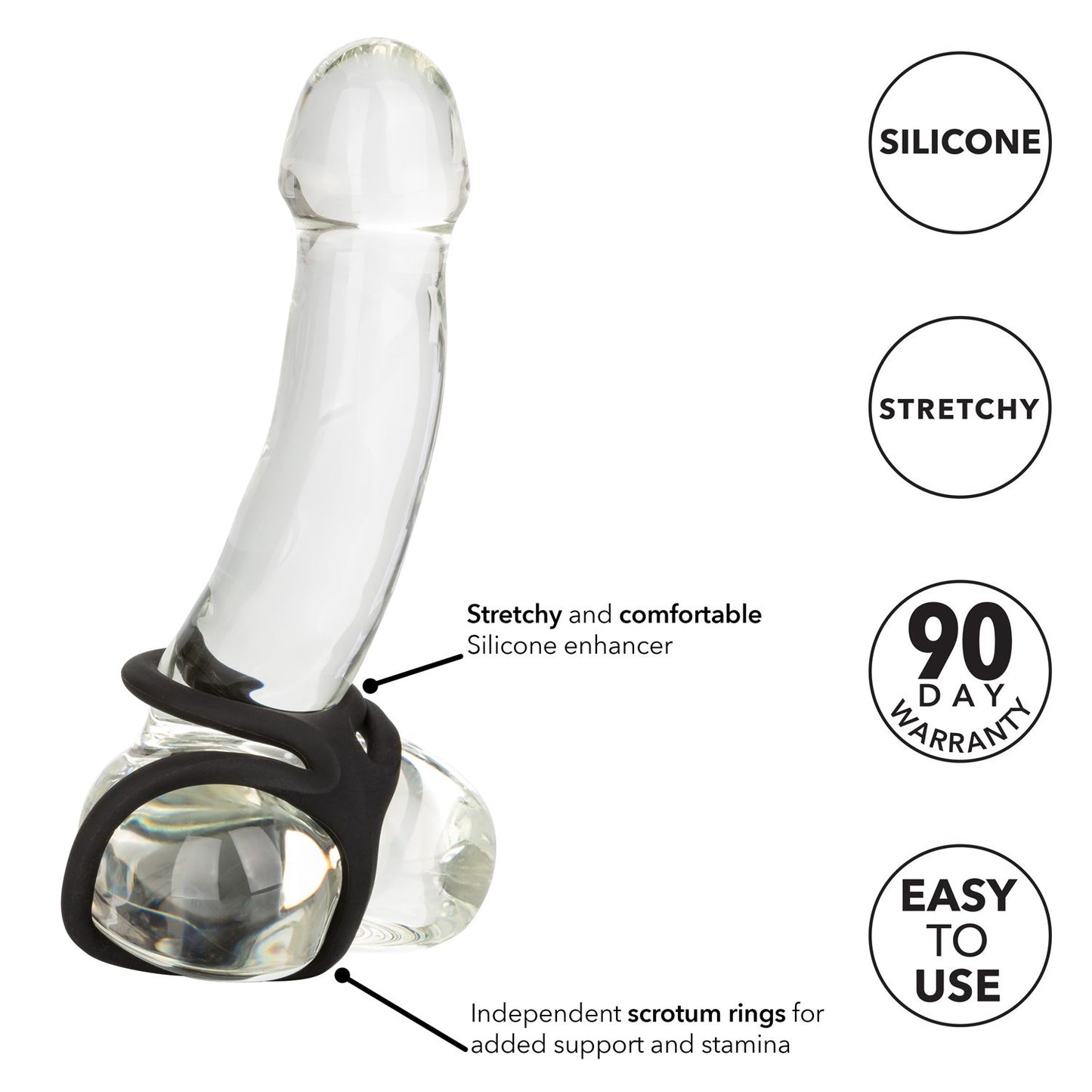 Anillo Pene Y Testiculos, Fuertes Erecciones Cock Ring Liga Silicone Ball Spreader