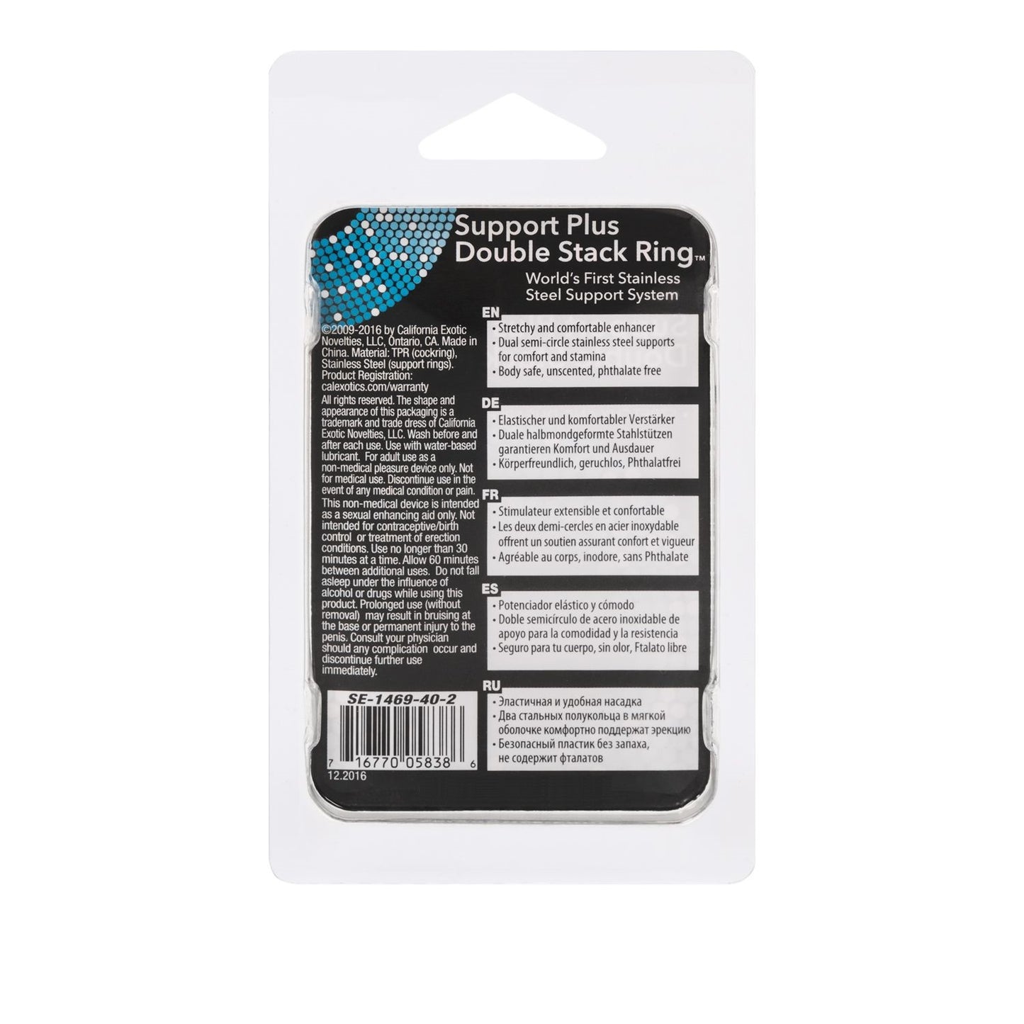 Anillo Pene Testiculos Fuertes Erecciones Cock Ring Support Plus Double Stack Ring