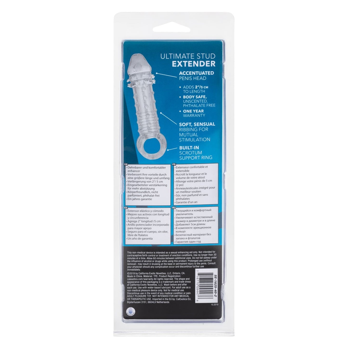 Funda Pene Sujetador Ultra Estimulante Textura 2 Pulgadas Más Ultimate Stud Extender