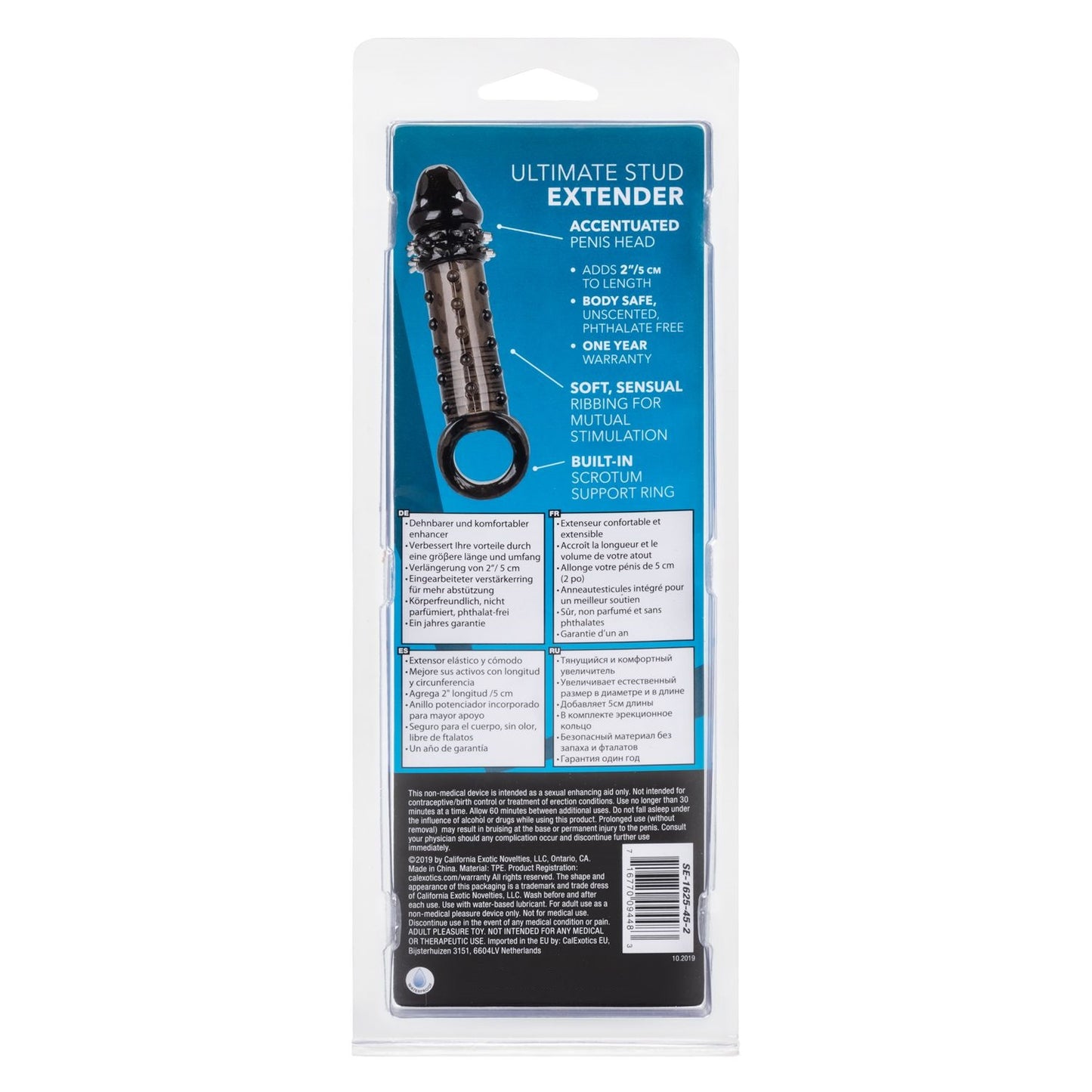 Funda Pene Sujetador Ultra Estimulante Textura 2 Pulgadas Más Ultimate Stud Extender