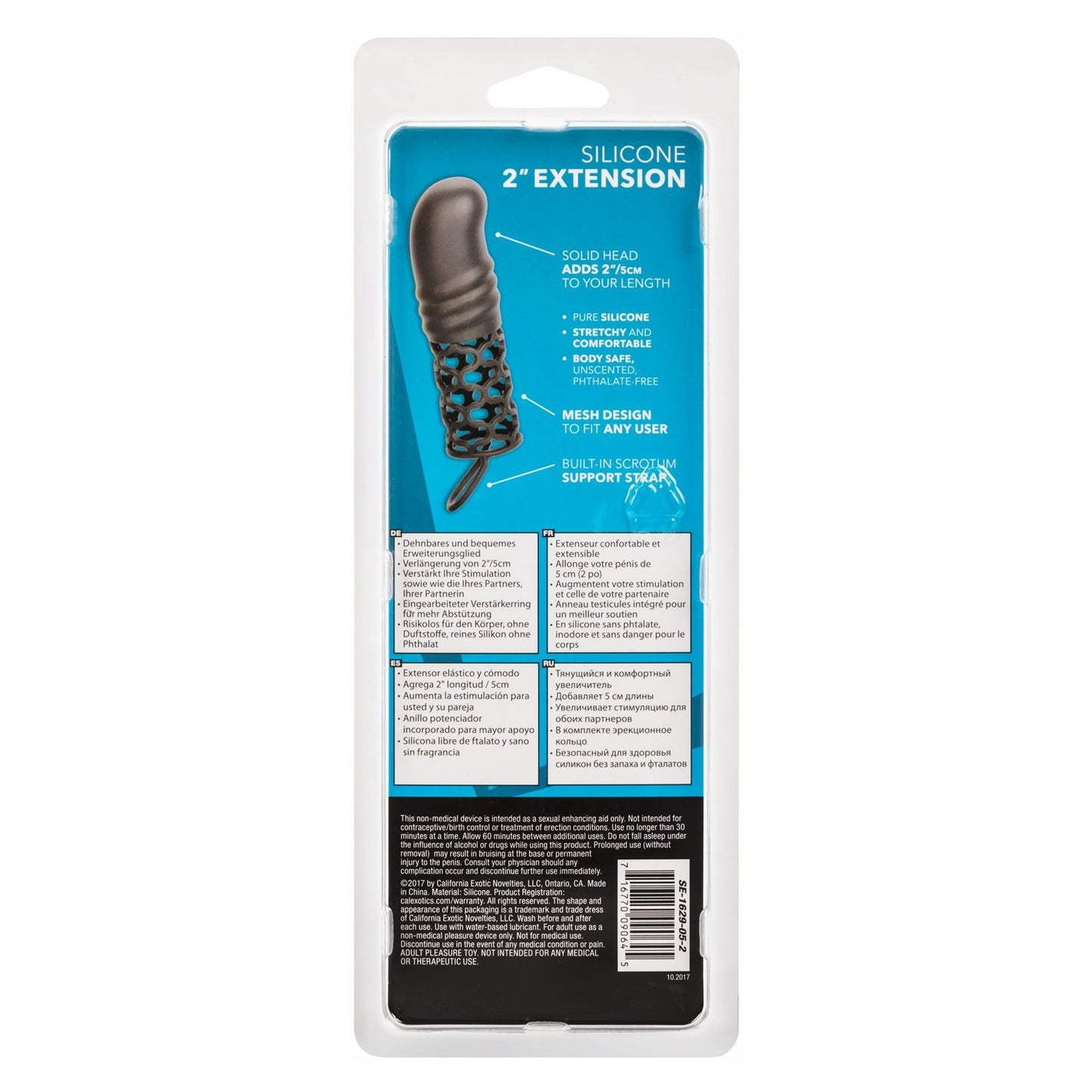 Funda Extensión Para Pene Aumenta 2puLG Más Grande Silicon