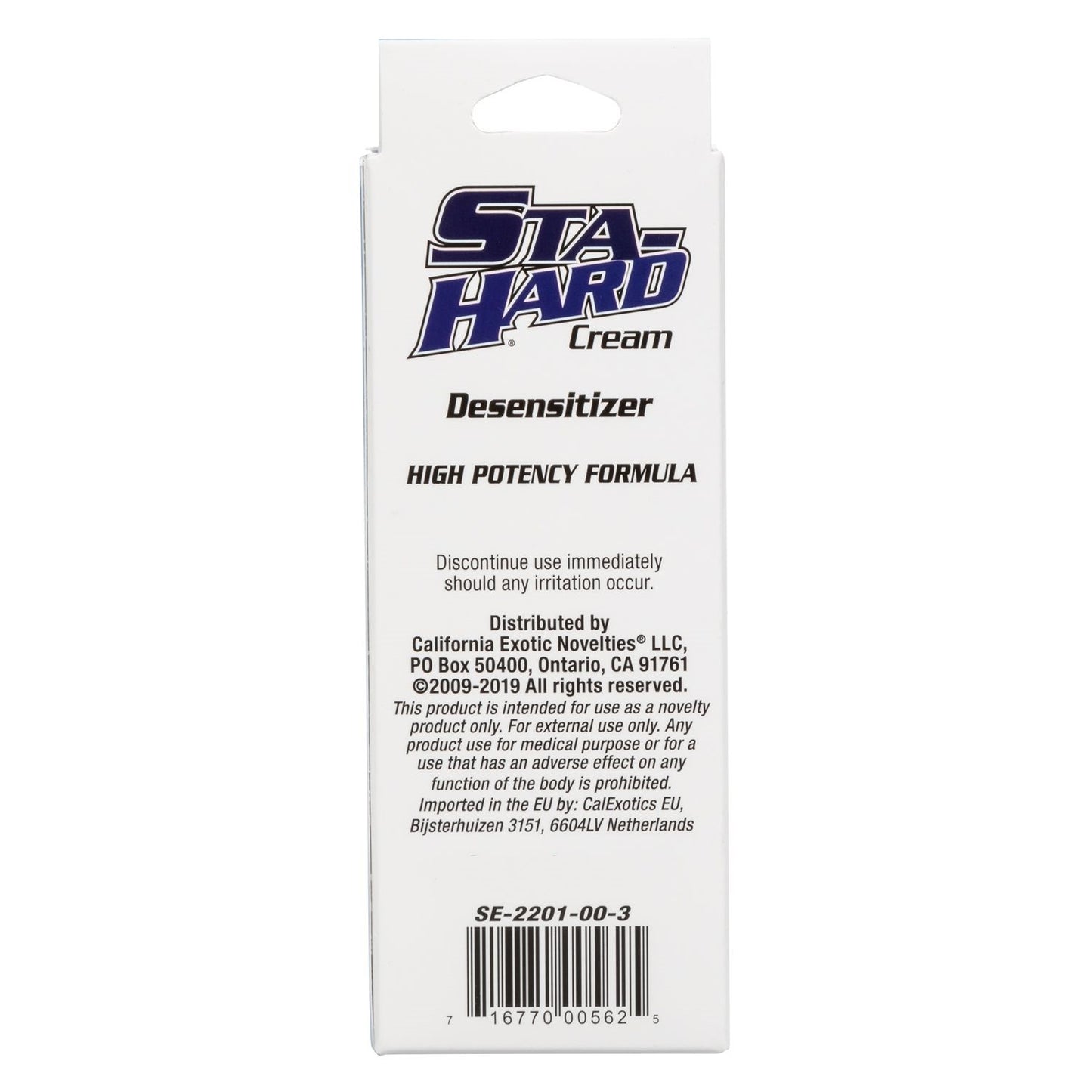 Retardante Sta-hard Desensibilizador Eyaculación Precoz Sta-Hard® Cream 2 oz - Packaged