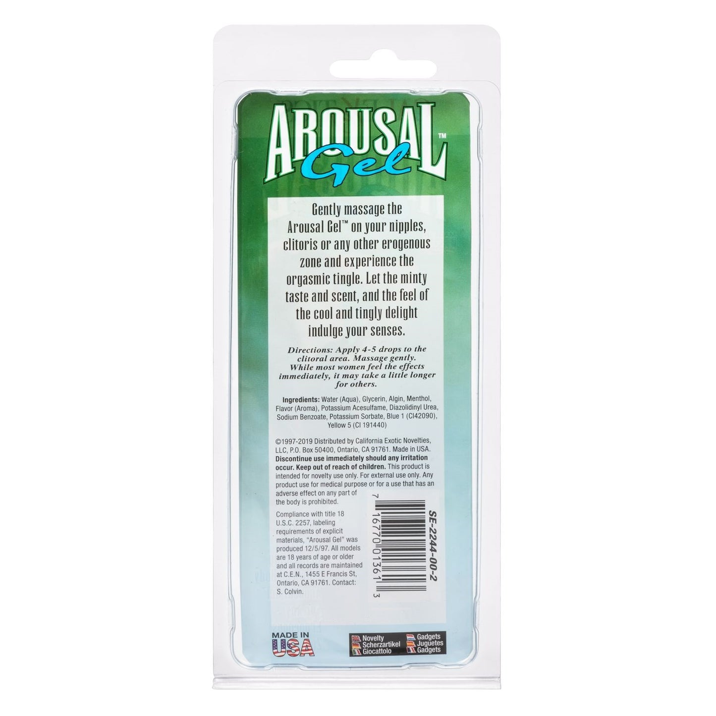 Gel Sensibilizador Clítoris Y Zonas Erogenas Frío Arousal Gel Menta Gel Estimulante De Zonas Erógenas Arousal Menta Calexotics