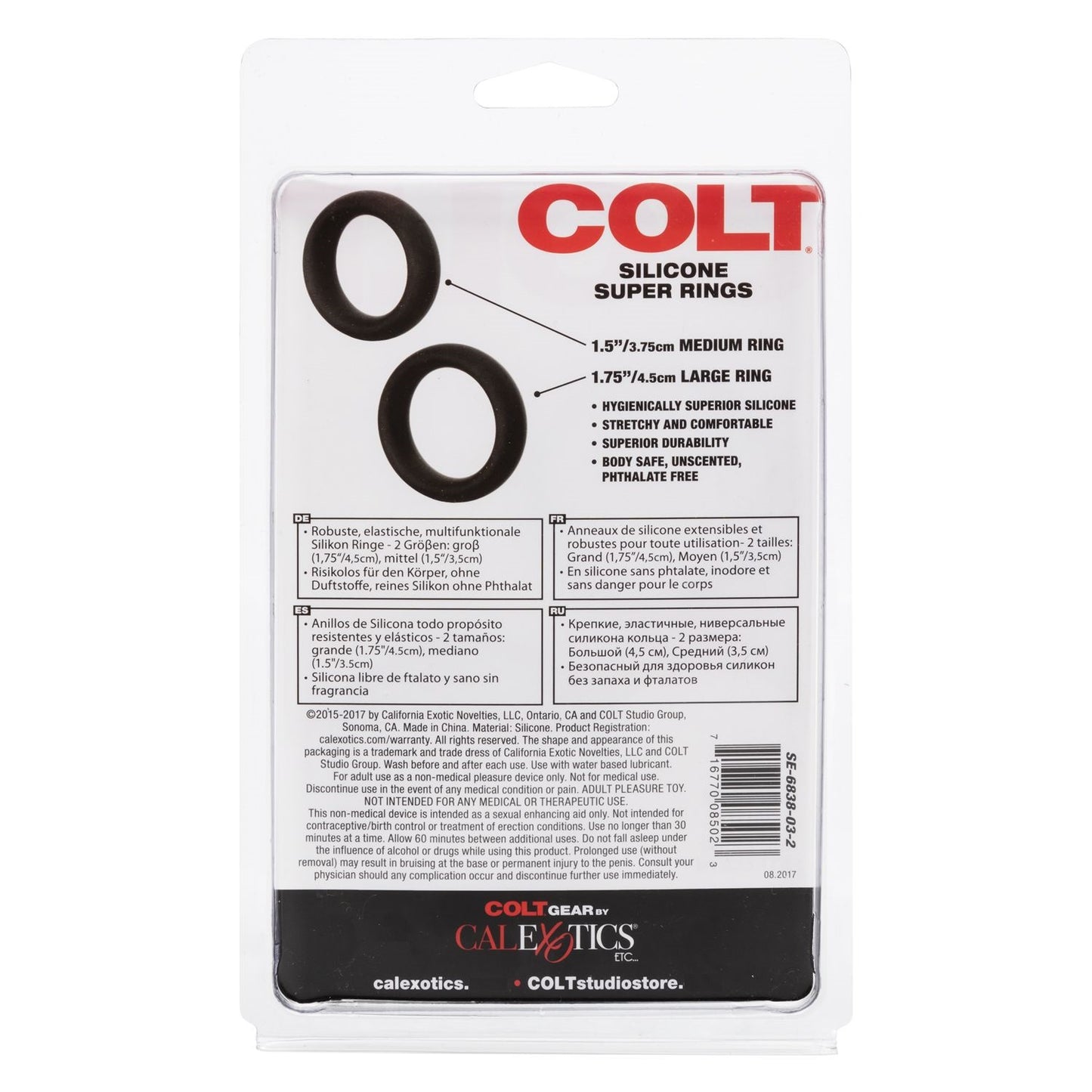 Anillo Pene Silicon 2pz Cock Ring Colt Set Prolonga Erección Silicone Super Rings