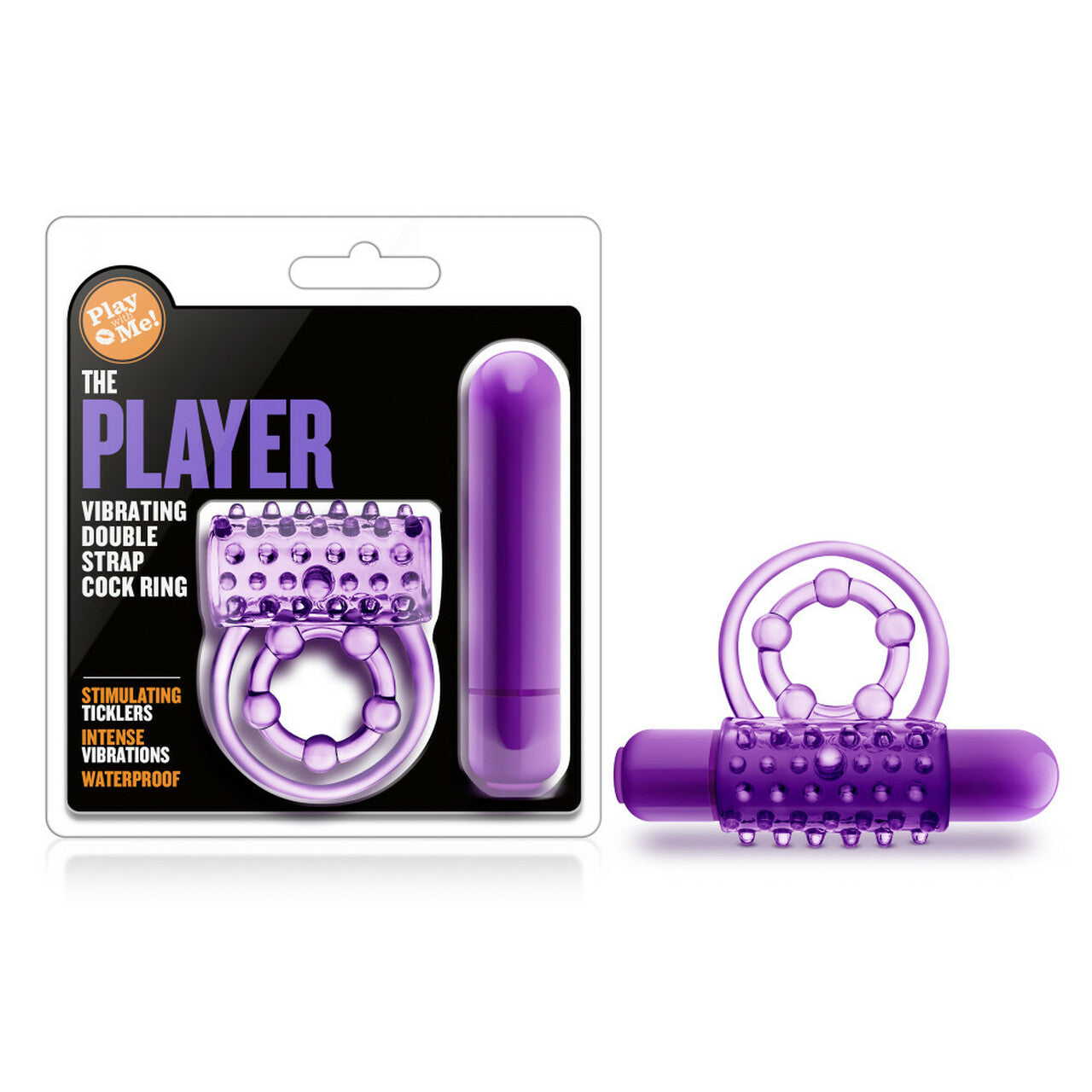 Anillo Vibrador Dual Para Pene Y Bolas Retardar Estimulante The Player - Vibrating Double Strap Cock Ring - Purple