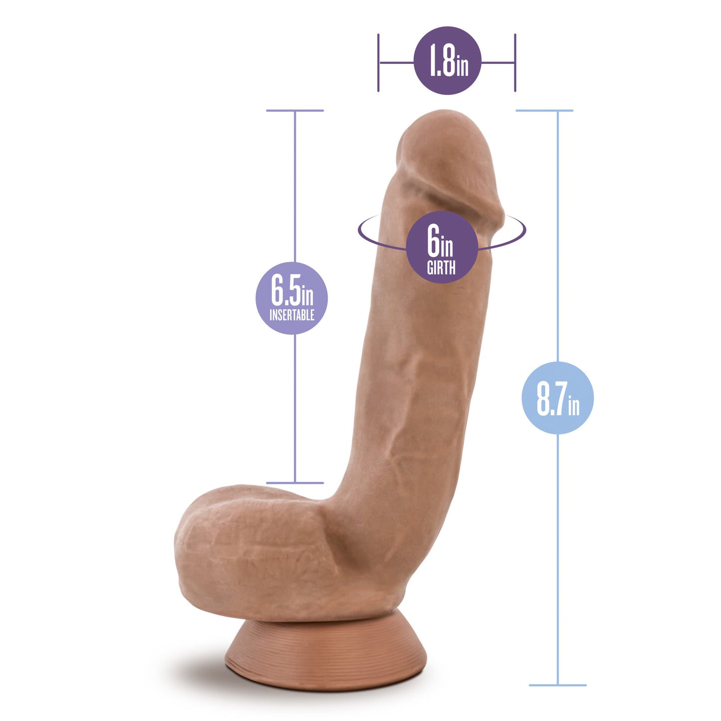 Au Naturel Latino Macho Consolador Dildo Grande Sensación Real 21cm