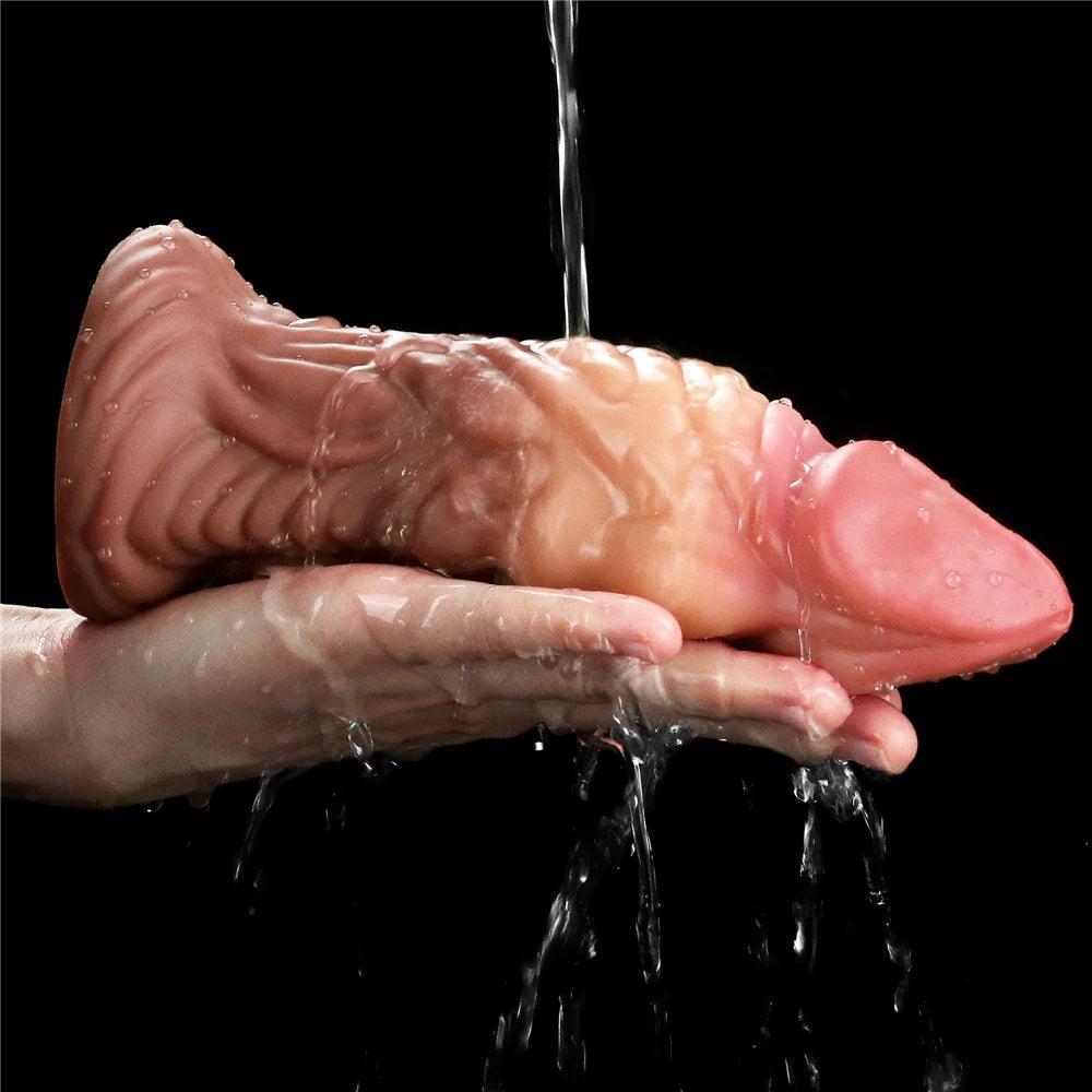 Consolador Dildo Grueso 18cm Silicon Realista Lovetoy 7'' Dual layered Platinum Silicone Nature Plug