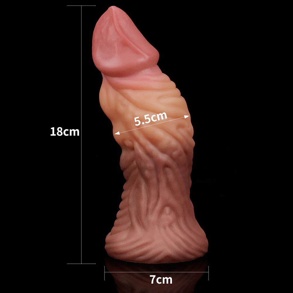 Consolador Dildo Grueso 18cm Silicon Realista Lovetoy 7'' Dual layered Platinum Silicone Nature Plug