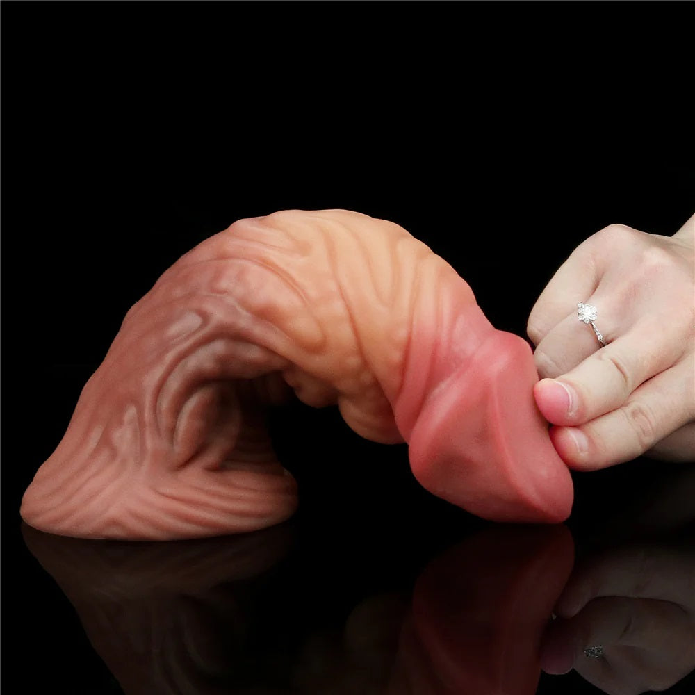 Consolador Dildo Grueso 18cm Silicon Realista Lovetoy 7'' Dual layered Platinum Silicone Nature Plug