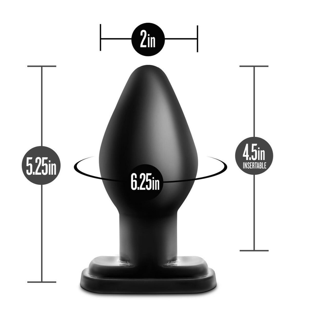 Plug Anal Grande Grueso Juego Sexo Anal Dildo Dilatador Anal Adventures - XL Plug - Black