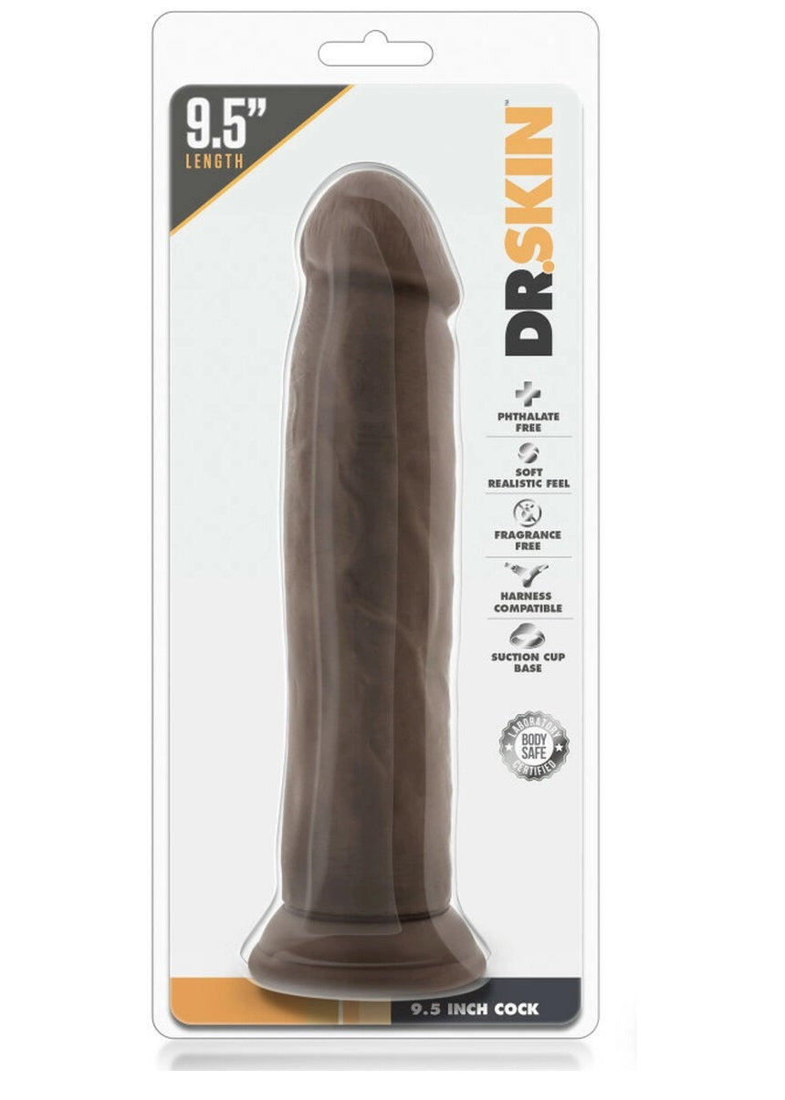 Consolador Grande Dildo Largo Realista 22cm Flexible Dr. Skin - 9.5 Inch Cock - Chocolate