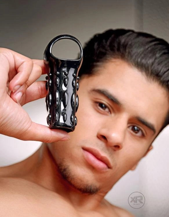 Sujetador Extensión Para Pene Media Funda Anillo Black Sensations Enhancer Sex Sleeve