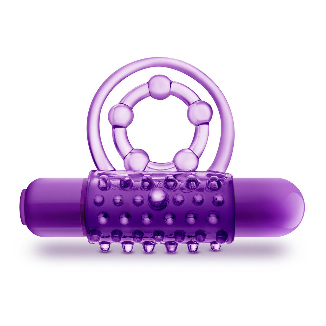 Anillo Vibrador Dual Para Pene Y Bolas Retardar Estimulante The Player - Vibrating Double Strap Cock Ring - Purple