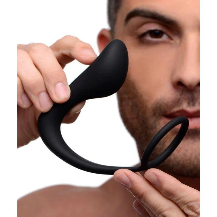 Plug Anal Estimula Prostata Plug Slim Y Anillo Anal Adventures Platinum - Cock Ring Plug - Black