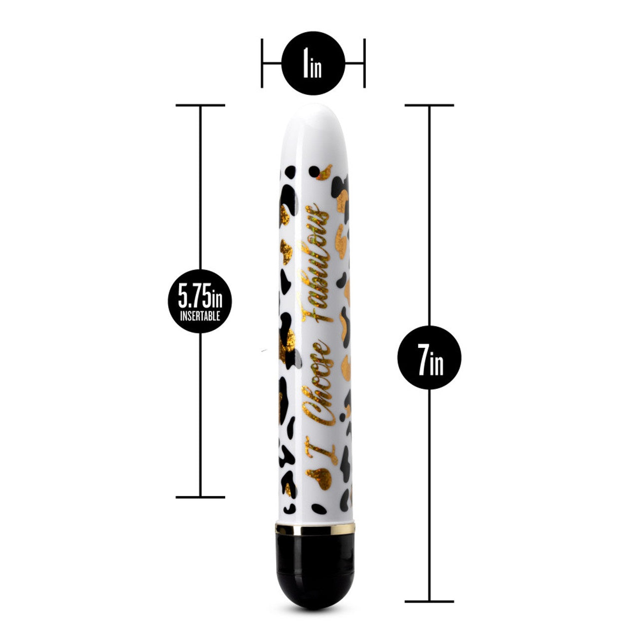 Bala Vibración Delgada Larga Estimulador Anal Vaginal Vibrador Unisex 17cm I Choose Fabulous - Black