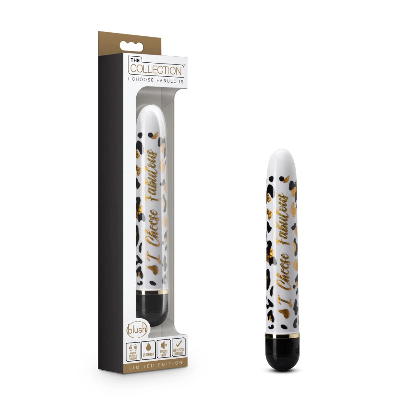 Bala Vibración Delgada Larga Estimulador Anal Vaginal Vibrador Unisex 17cm I Choose Fabulous - Black