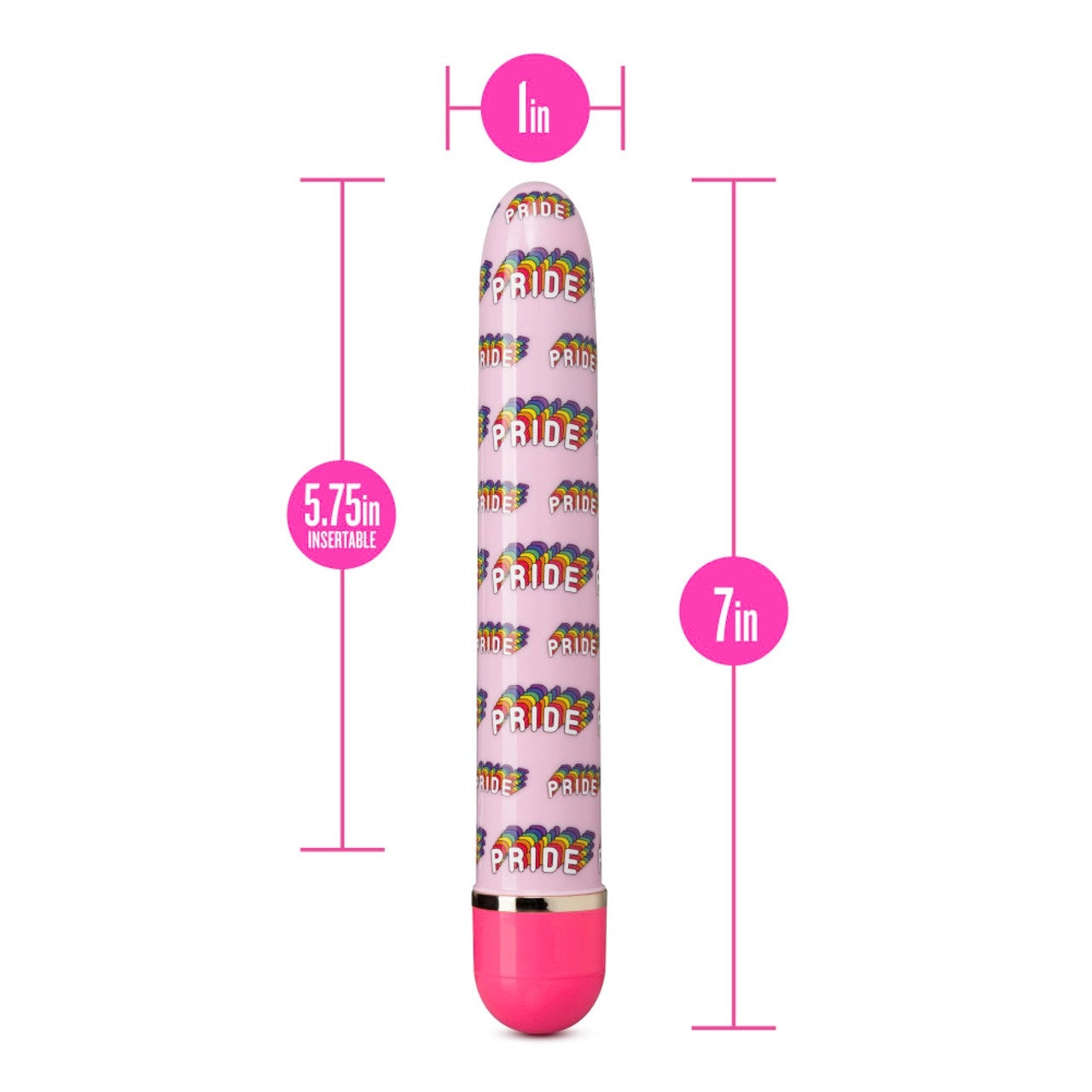 Vibración Delgada Larga Estimulador Anal Vaginal Vibrador Unisex 17cm Pride Vibe - Pink