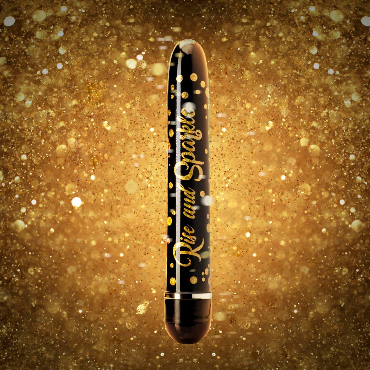 Bala Vibración Delgada Larga Estimulador Anal Vaginal Vibrador Unisex 17cm Rise and Sparkle - Black