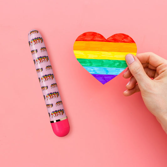 Vibración Delgada Larga Estimulador Anal Vaginal Vibrador Unisex 17cm Pride Vibe - Pink