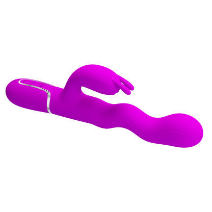 Consolador Recargable Vibración Y Movimiento Espiral Laursen, Pretty Love Laursen Dark Purple Waving & Vibrating Rabbit Vibrator