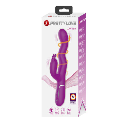 Consolador Recargable Vibración Y Movimiento Espiral Laursen, Pretty Love Laursen Dark Purple Waving & Vibrating Rabbit Vibrator