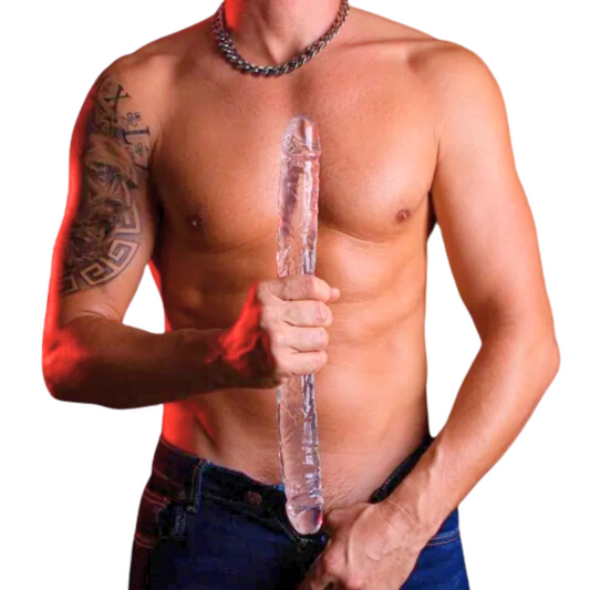 Dildo Doble Penetración 18 PuLG, 18 Inch Dildo-Clear