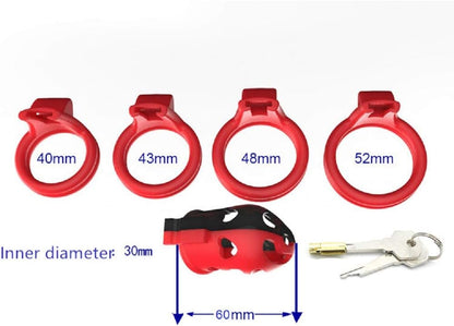 Jaula De Bloqueo Para Pene Castidad Curved Ghost Chastity Cage (red)