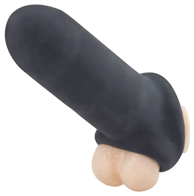 Funda Extensión Pene Mas Grande Textura Ultra Estimulante Transparente 8inch  black