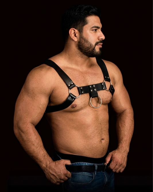Arnes de Pecho Hombre Masculino Chest Fetish Boundage Cinturon Costas1