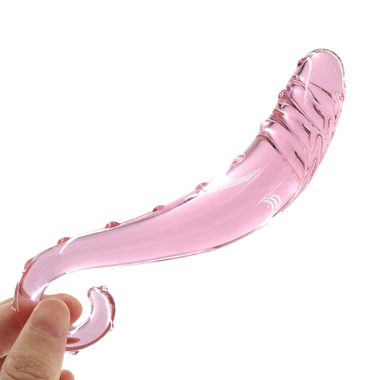 Dildo Consolador Vaginal Crystal Glass Dildo Seahorse Pink