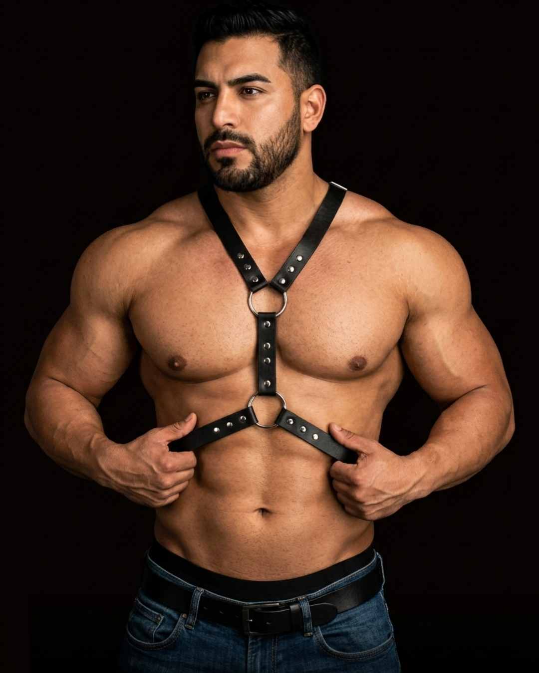 Arnes de Pecho Hombre Ajustable Leather Fetish Bondage Thanos