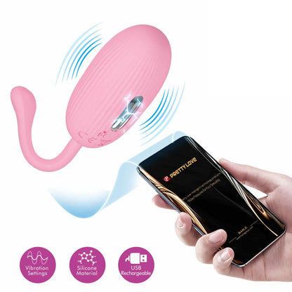 Huevo Vibrador Recargable Control Remoto Por Aplicación App Estimulador & Vibrador App Larga Distancia Pretty Love – Doreen
