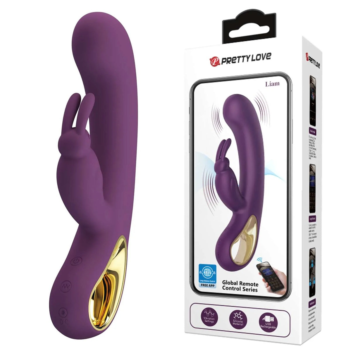 Vibrador Recargable Control Remoto Por Aplicación App Estimulador Rabbit Liam