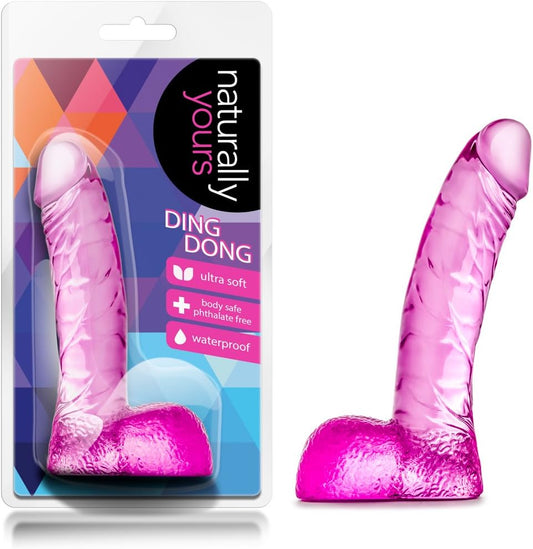 Pequeño Dildo Ding Dong Anal Vaginal 14cm Principiantes Ding Dong Realistic Pink 5.5-Inch Long Dildo With Balls