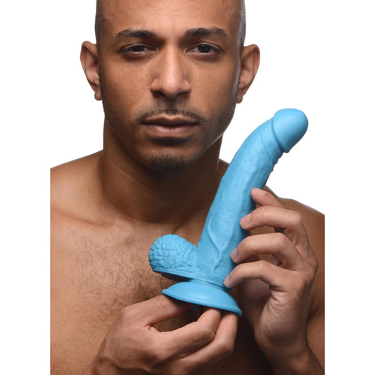 Dildo Consolador Flexible 19cm Placer Unisex Pop Pecker Azul