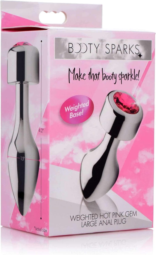 Grande Placer Plug Hot Pink Gem Weighted Anal Plug Dilatador