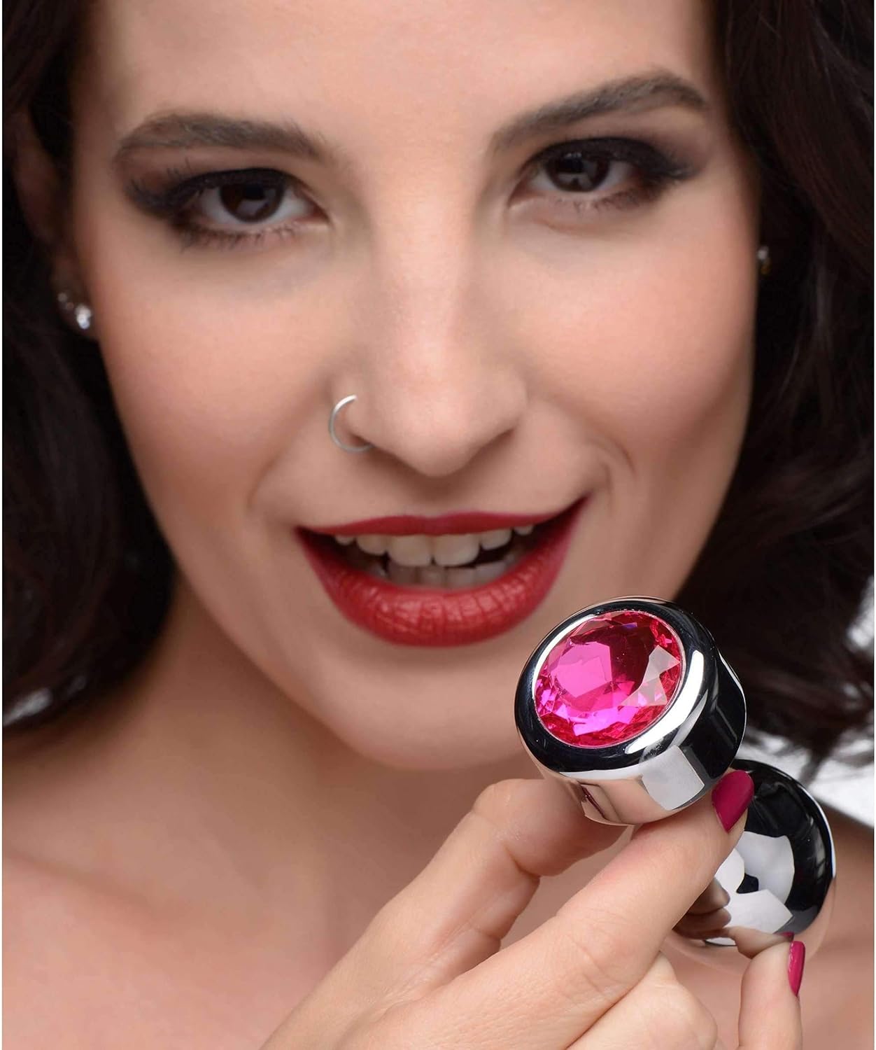 Grande Placer Plug Hot Pink Gem Weighted Anal Plug Dilatador