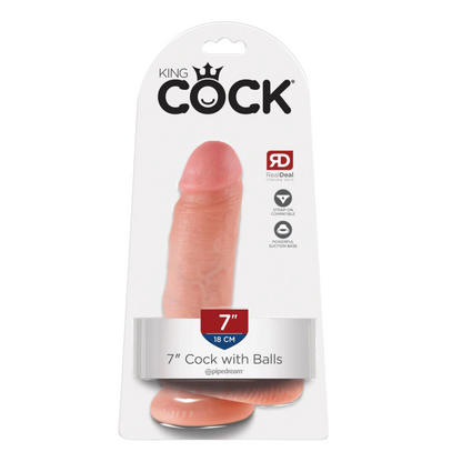 Dildo Grueso 18cm King Cock Realista Firme Erecto Consolador 7" Cock with Balls