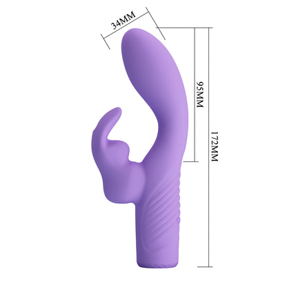 Potente Vibrador Recargable Pretty Love Elivia Rabbit Vibrator - Purple