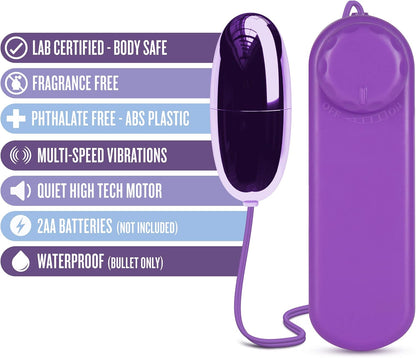 Vibrador Bala Vaginal Discreto Consolador  B Yours - Silver Power Bullet -Purple