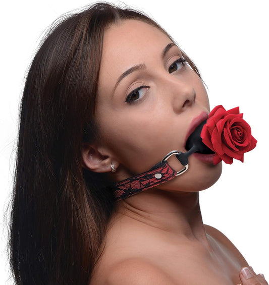 Mordaza Bola Ajustable Bdsm Boundage Sumisión Silicone Ball Gag with Rose