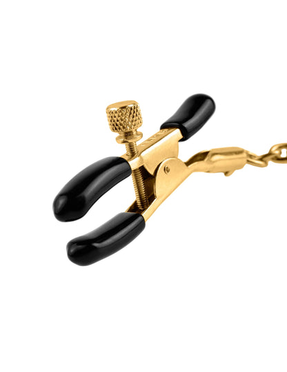 Pinzas Para Pezones, Con Cadenas Pezonera Pinzas Para Pezones Cadenas Pezonera Fetish Fantasy Gold - Chain Nipple Clamps