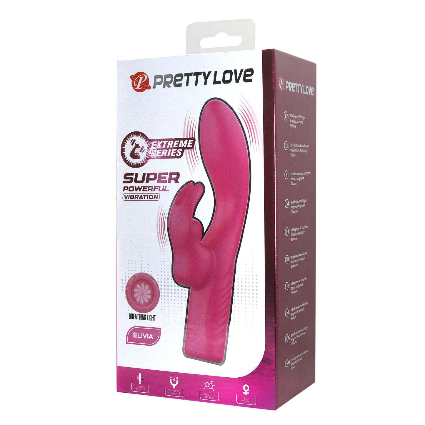 Potente Vibrador Recargable Pretty Love Elivia Rabbit Vibrator - PINK